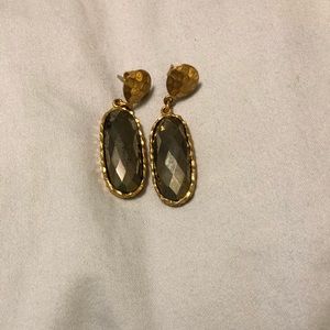 Christina Greene Gold and pyrite drop earrings